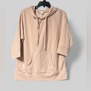 NWT Caslon Layered Look 3/4 Sleeves Hoodie SZ M